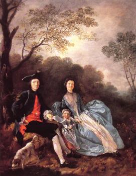 托馬斯 庚斯博羅 Portrait of the Artist with his Wife and Daughter